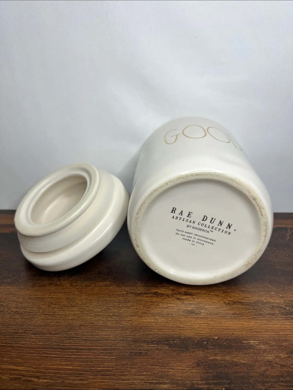 Rae Dunn White Ceramic 'GOODIES' Canister with Lid